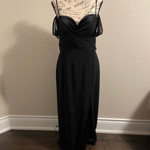 Silk evening gown with slit and can be worn many ways!